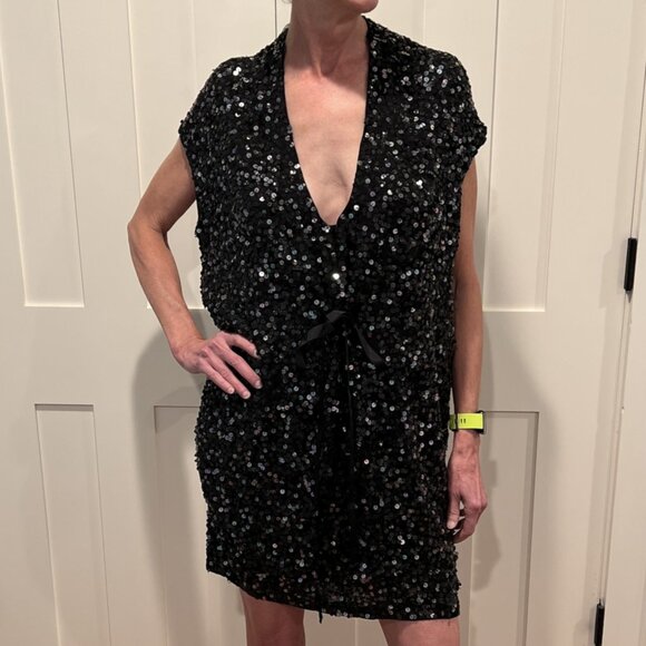 Patrizia Pepe Sequined Mini Dress Sz 44 - Picture 12 of 13